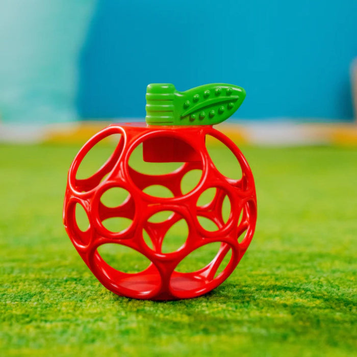 O Ball Pallina Sensoriale con dentaruolo, dalla nascita - Mela - Ananas