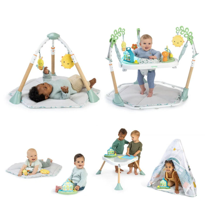 Stazione Gioco 6-in-1 INGENUITY CHIC BOUTIQUE: palestrina, centro saltellante, tavolino, tenda e giochi on the go!