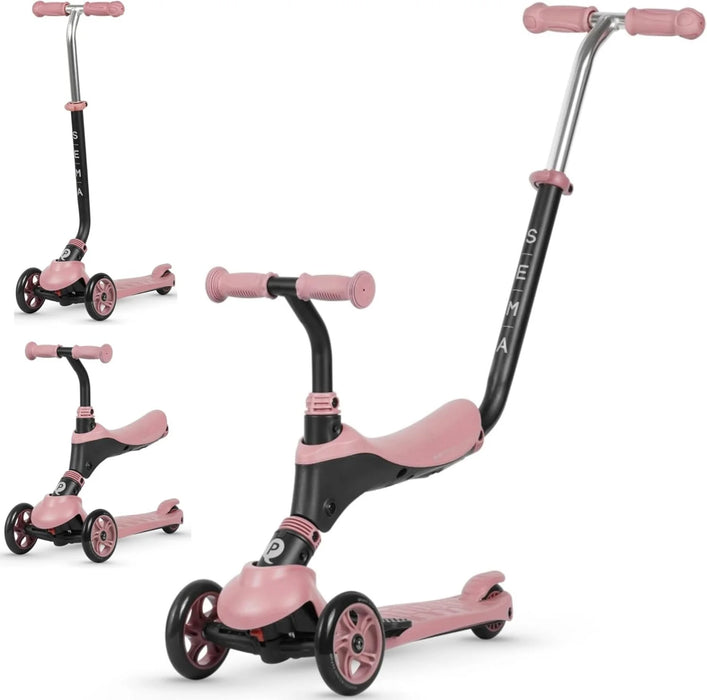 Qplay SEMA Monopattino 3 in 1 per bambini, Monopattino evolutivo, Modalità a spinta del genitore, Manubrio Regolabile, Ruote in Gomma, Freno Posteriore, 36-72 Mesi