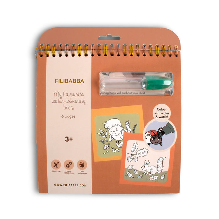Libro da colorare ad acqua FILIBABBA La Foresta con penna inclusa