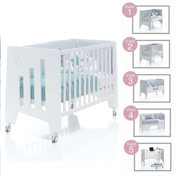 Lettini Montessori PROMO AUTUNNO 5 in 1 ALONDRA 60x120 cm, con Tessile e Sponda