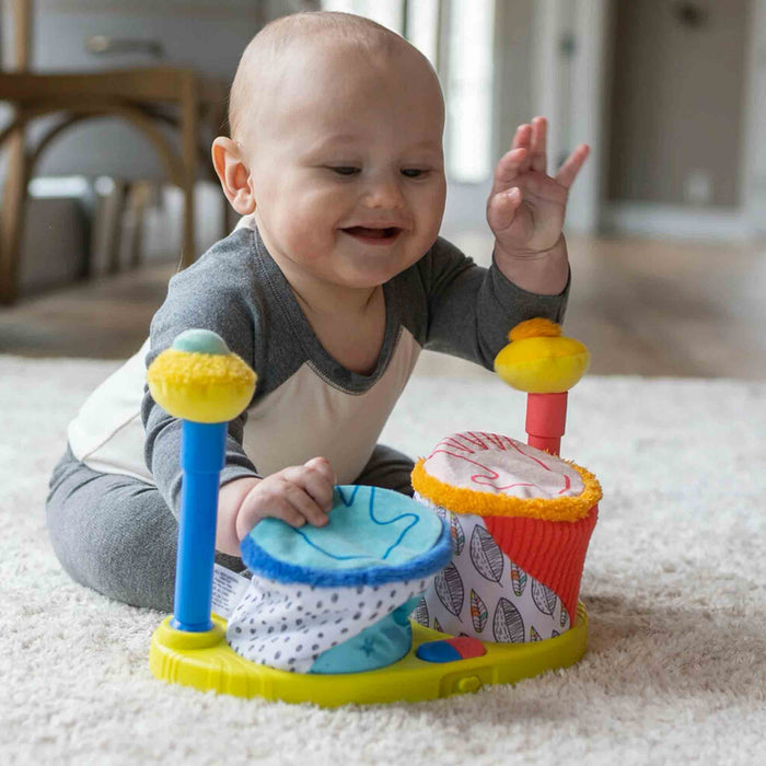 SET La mia Prima BATTERIA Lamaze SQUEEZE DRUM con Melodie e Suoni