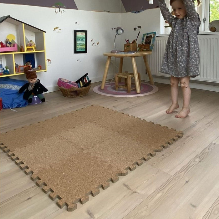 Tappetone Ecologico e Naturale PUZZLE in SUGHERO, 9 pz