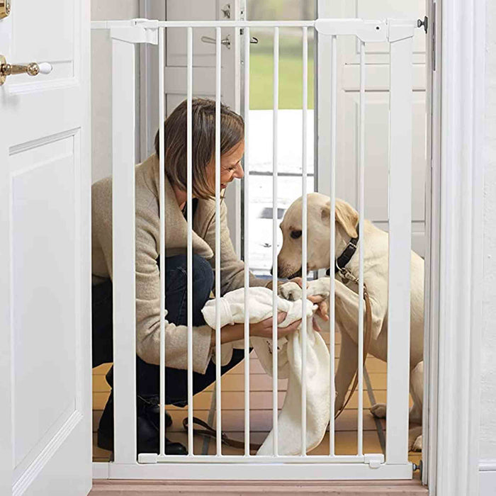 Cancelletto a Pressione Extra Alto PET GATE + 1 EXT per Animali Domestici, 105 cm di Altezza