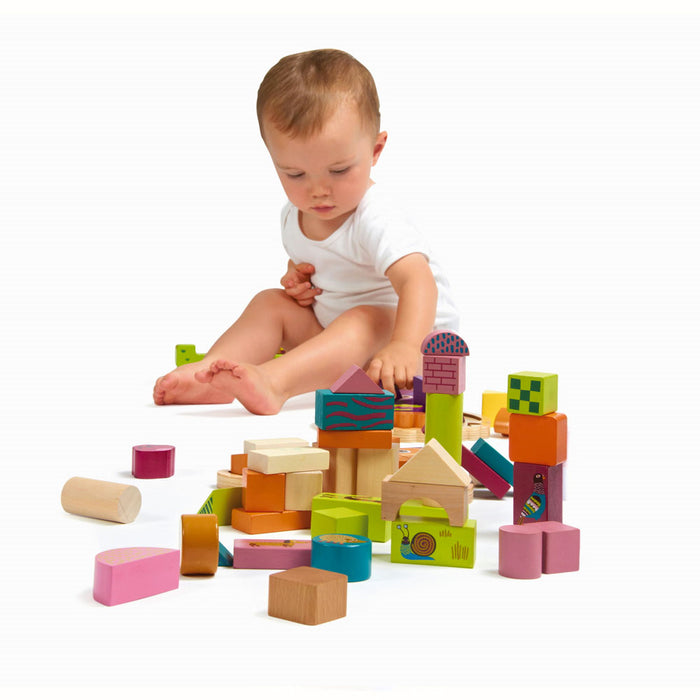 SET COSTRUZIONI in Legno Oops con Custodia 50 pz
