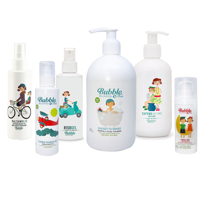 SET IGIENE NEONATO Detergenti BUBBLE & CO per la Nascita (0-6 mesi)