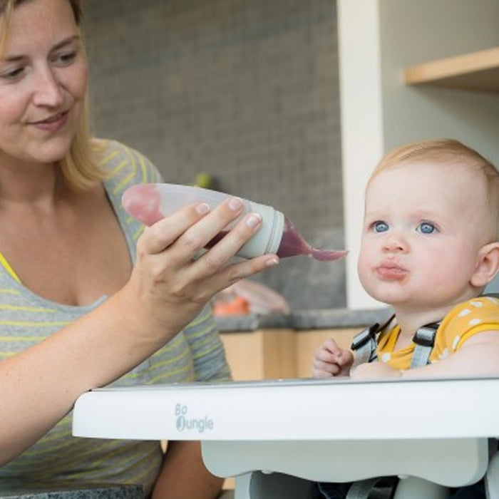 DISPENSER per la Pappa in Silicone con pratico cucchiaio e cappuccio