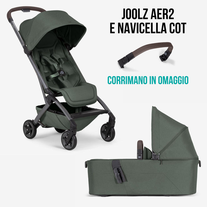 DUO Joolz AER2 Passeggino + Navicella + Corrimano Forest Green Bagaglio a Mano, solo 6,5 kg! (Copia)