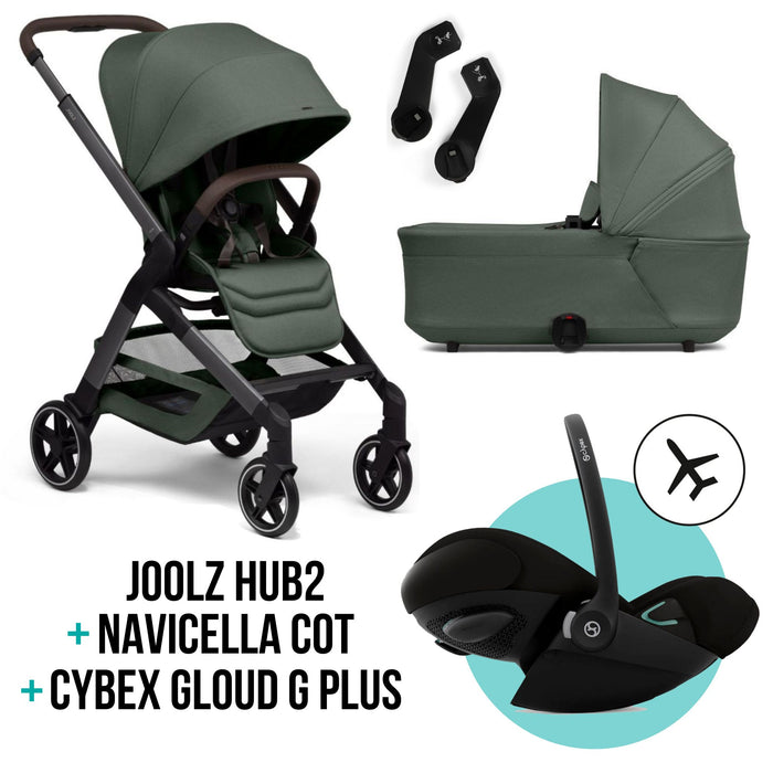 TRIO Joolz HUB2 Passeggino + Navicella COT + Ovetto Cybex CLOUD G Plus Black