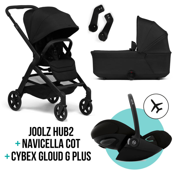 TRIO Joolz HUB2 Passeggino + Navicella COT + Ovetto Cybex CLOUD G Plus Black