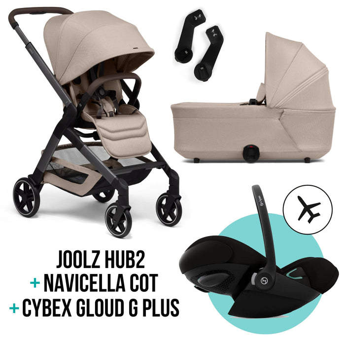 TRIO Joolz HUB2 Passeggino + Navicella COT + Ovetto Cybex CLOUD G Plus Black