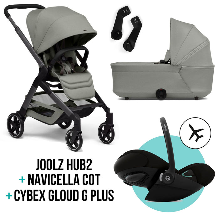 TRIO Joolz HUB2 Passeggino + Navicella COT + Ovetto Cybex CLOUD G Plus Black