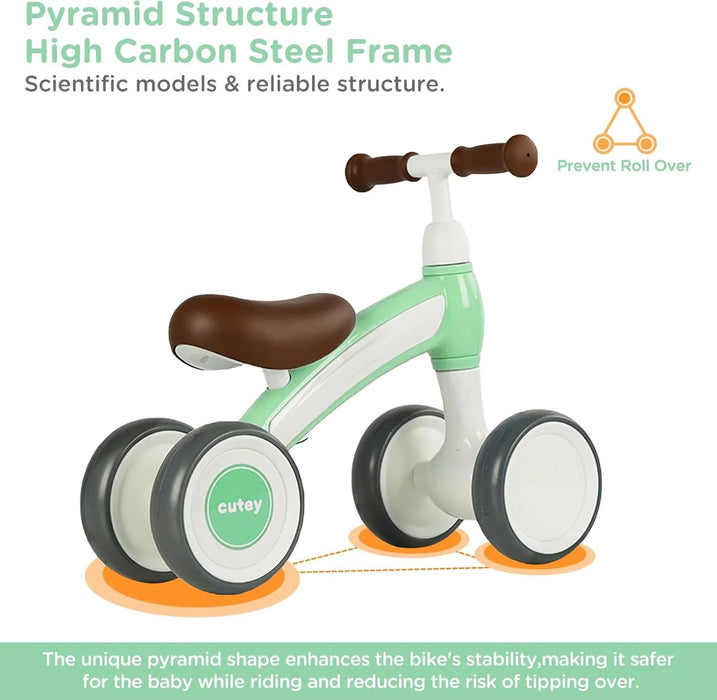 QPlay Baby Walker Balance Bike Età 10-36 Mesi Bici Balance Bike per bambini di 1 anno Pre-School First Bike con 4 ruote senza pedale Giocattoli per bambini