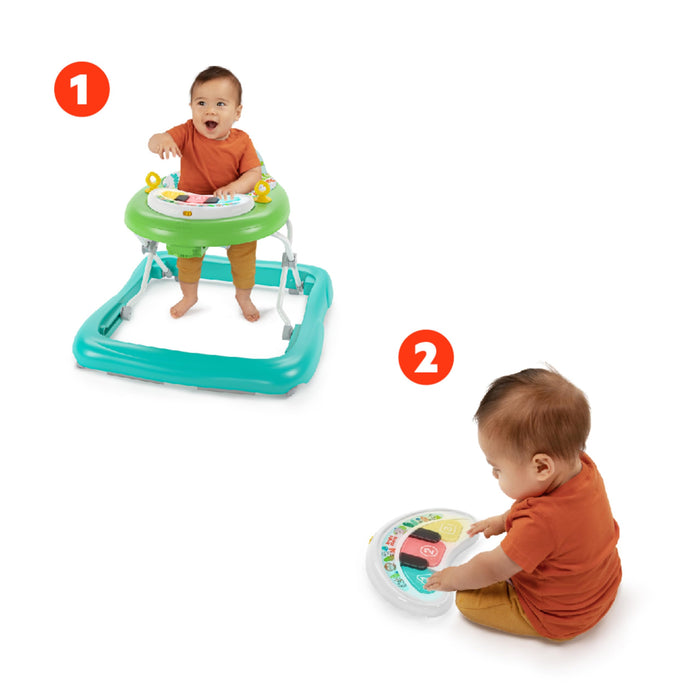 Bright Starts, Girello Pieghevole per Bambini, Primi Passi, Giggling Safari, Divertente e Colorato Abaco, Regolabile in Altezza, Sedile Rimovibile, Lavabile in Lavatrice, a Partire da 6 Mesi+