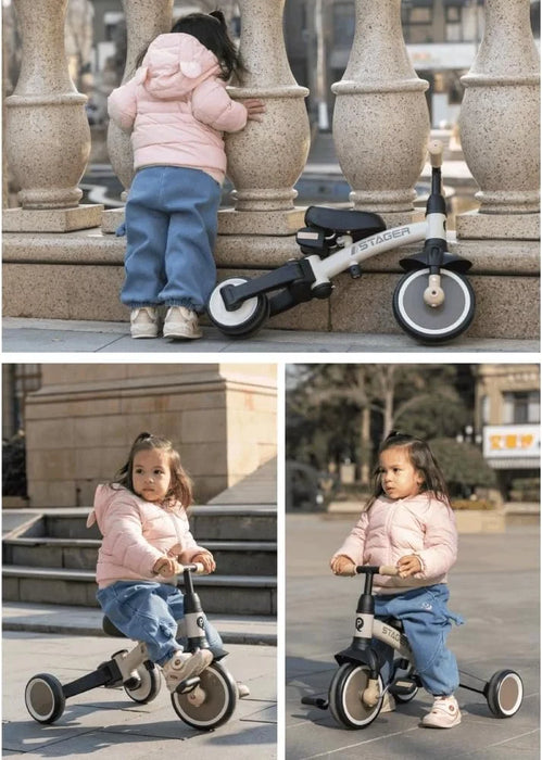 Qplay Triciclo Evolutivo Trike Stager | Bicicletta di equilibrio 2 in 1 con barra di spinta per neonati e bambini piccoli | Ideale da 1 a 4 anni
