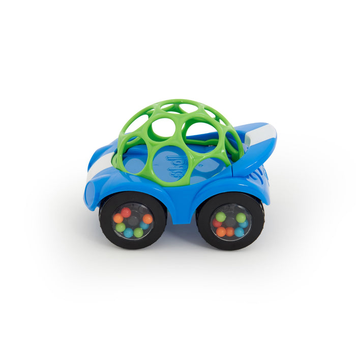 Bright Starts Oball Easy Grasp Rattle & Roll Giocattolo sportivo per auto BPA-Free per bambini che gattonano, 1 confezione, a partire dai 3 mesi, blu/verde
