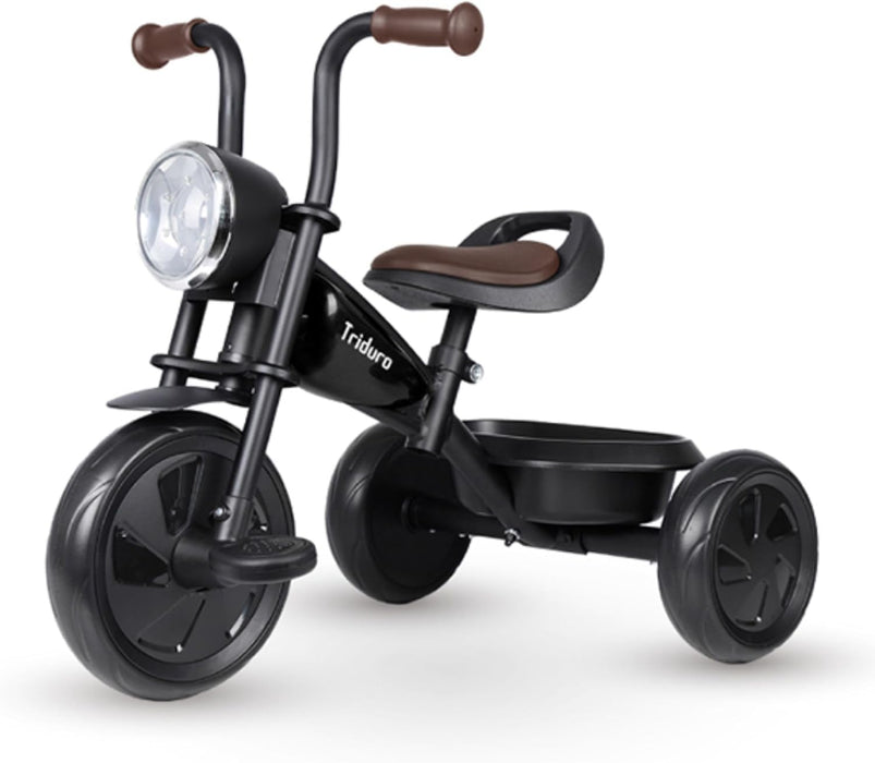 Qplay Triciclo Triduro | Triciclo Classico per bambini QPLAY Triduro a Motocicletta, Sella Regolabile, 12-48 Mesi, maniglie antiscivolo, stabile ed elegante, portata 25 kgi | Ideale da 1 a 4 anni
