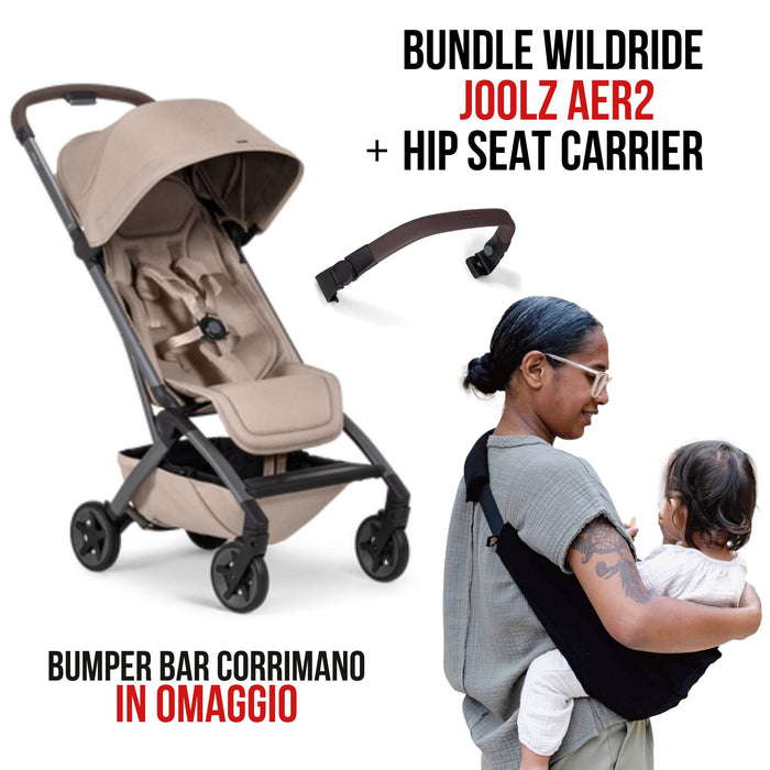WILDRIDE Bundle Joolz AER2 Passeggino + Marsupio + Corrimano, Bagaglio a Mano, solo 6,5 kg!