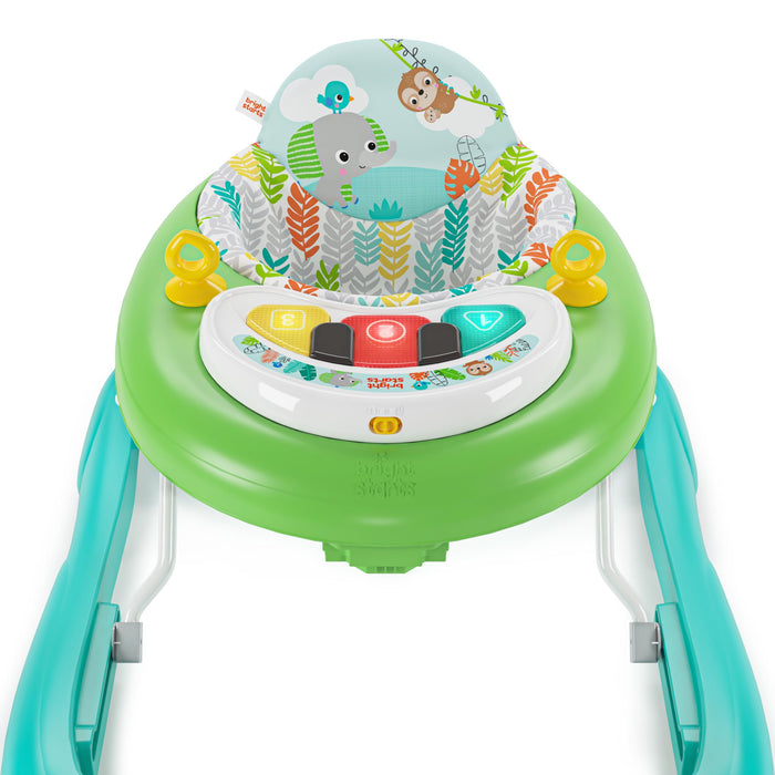 Bright Starts, Girello Pieghevole per Bambini, Primi Passi, Giggling Safari, Divertente e Colorato Abaco, Regolabile in Altezza, Sedile Rimovibile, Lavabile in Lavatrice, a Partire da 6 Mesi+