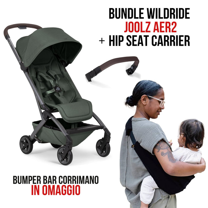 WILDRIDE Bundle Joolz AER2 Passeggino + Marsupio + Corrimano, Bagaglio a Mano, solo 6,5 kg!