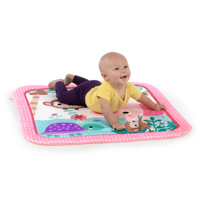 Bright Starts, Palestrina multiattivita' Palm Party, 4 giocattoli inclusi, arco giochi amovibile, 3 modalita' di gioco, leggera e da trasportare, Dal neonato in su