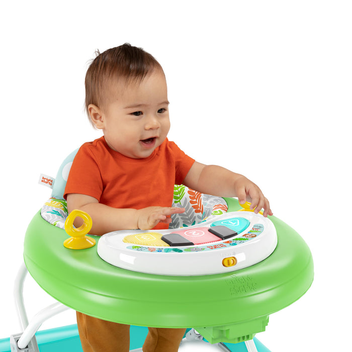 Bright Starts, Girello Pieghevole per Bambini, Primi Passi, Giggling Safari, Divertente e Colorato Abaco, Regolabile in Altezza, Sedile Rimovibile, Lavabile in Lavatrice, a Partire da 6 Mesi+