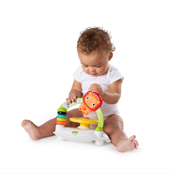 Bright Starts, Girello Pieghevole per Bambini, Primi Passi, Giggling Safari, Divertente e Colorato Abaco, Regolabile in Altezza, Sedile Rimovibile, Lavabile in Lavatrice, a Partire da 6 Mesi+