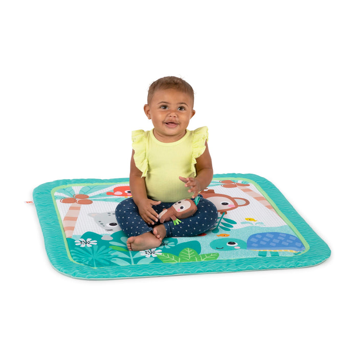 Bright Starts, Palestrina multiattivita' Palm Party, 4 giocattoli inclusi, arco giochi amovibile, 3 modalita' di gioco, leggera e da trasportare, Dal neonato in su