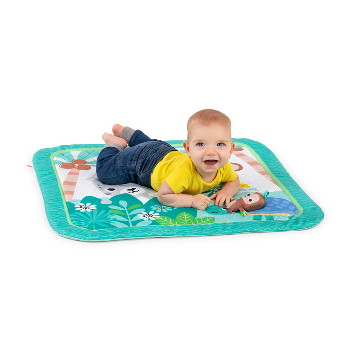 Bright Starts, Palestrina multiattivita' Palm Party, 4 giocattoli inclusi, arco giochi amovibile, 3 modalita' di gioco, leggera e da trasportare, Dal neonato in su