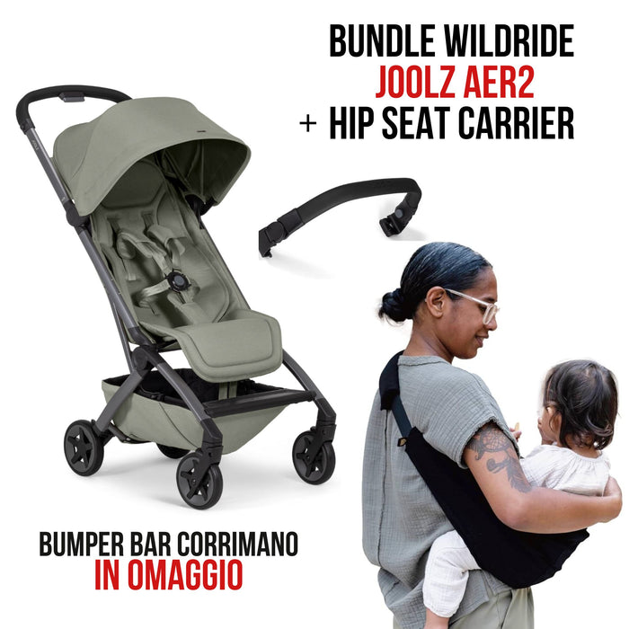 WILDRIDE Bundle Joolz AER2 Passeggino + Marsupio + Corrimano, Bagaglio a Mano, solo 6,5 kg!