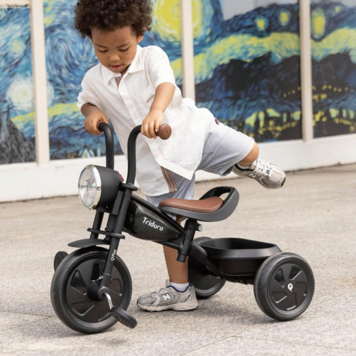 Qplay Triciclo Triduro | Triciclo Classico per bambini QPLAY Triduro a Motocicletta, Sella Regolabile, 12-48 Mesi, maniglie antiscivolo, stabile ed elegante, portata 25 kgi | Ideale da 1 a 4 anni