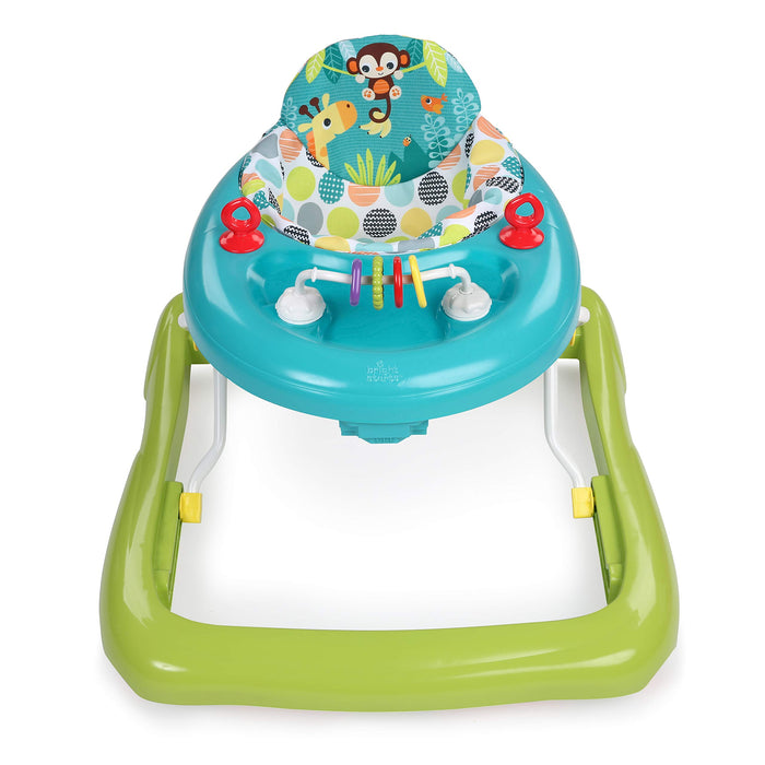 Bright Starts, Girello Pieghevole per Bambini, Primi Passi, Giggling Safari, Divertente e Colorato Abaco, Regolabile in Altezza, Sedile Rimovibile, Lavabile in Lavatrice, a Partire da 6 Mesi+