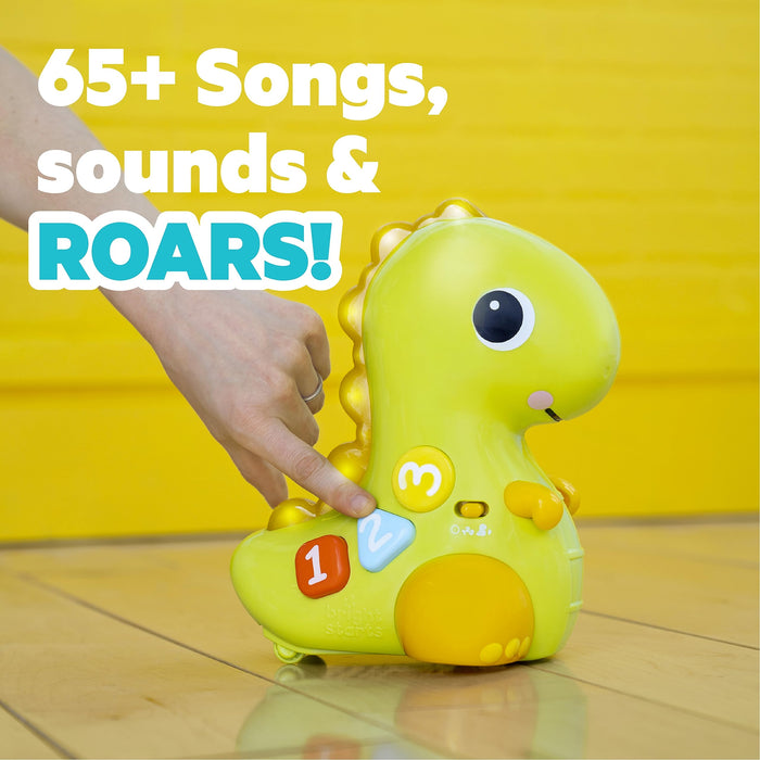 Bright Starts Go, Go, Dino Gattona e Conta, Giocattolo per Neonati - rotola, Si Illumina, Suona la Musica e Altro Ancora, dai 6 Mesi in su.
