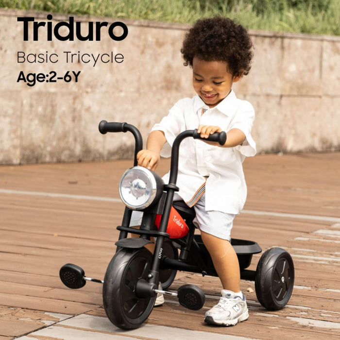 Qplay Triciclo Triduro | Triciclo Classico per bambini QPLAY Triduro a Motocicletta, Sella Regolabile, 12-48 Mesi, maniglie antiscivolo, stabile ed elegante, portata 25 kgi | Ideale da 1 a 4 anni