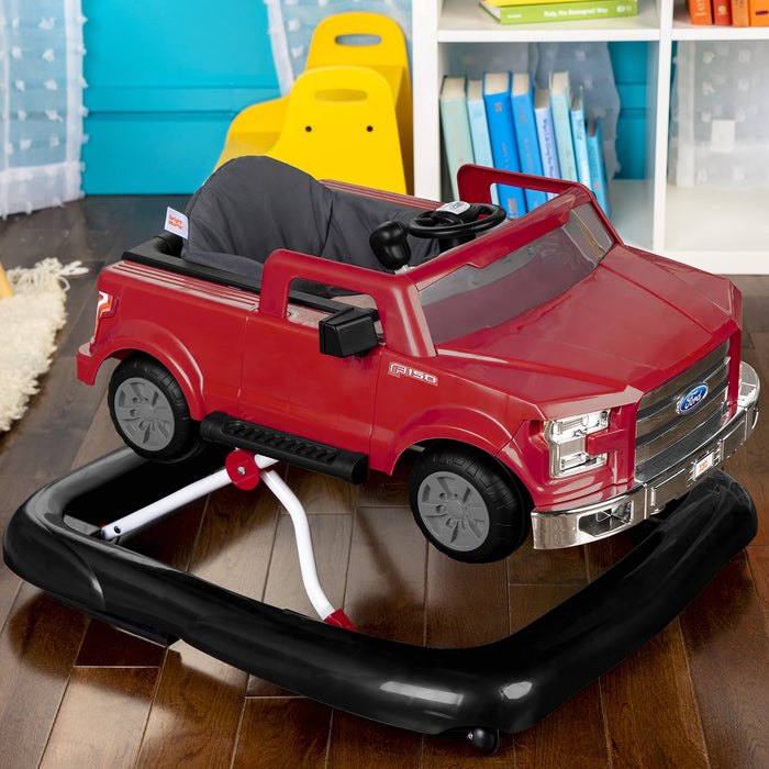 Bright Starts, Ford F-150 4 in 1 rosso, centro attività e girello per bambini con volante rimovibile, neonato, unisex, dai 6 mesi in su