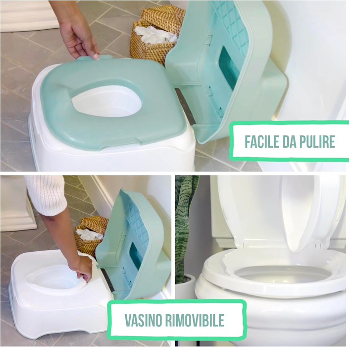 Vasino 3-IN-1 PREPARE TO POTTY, Diventa riduttore WC e sgabello!