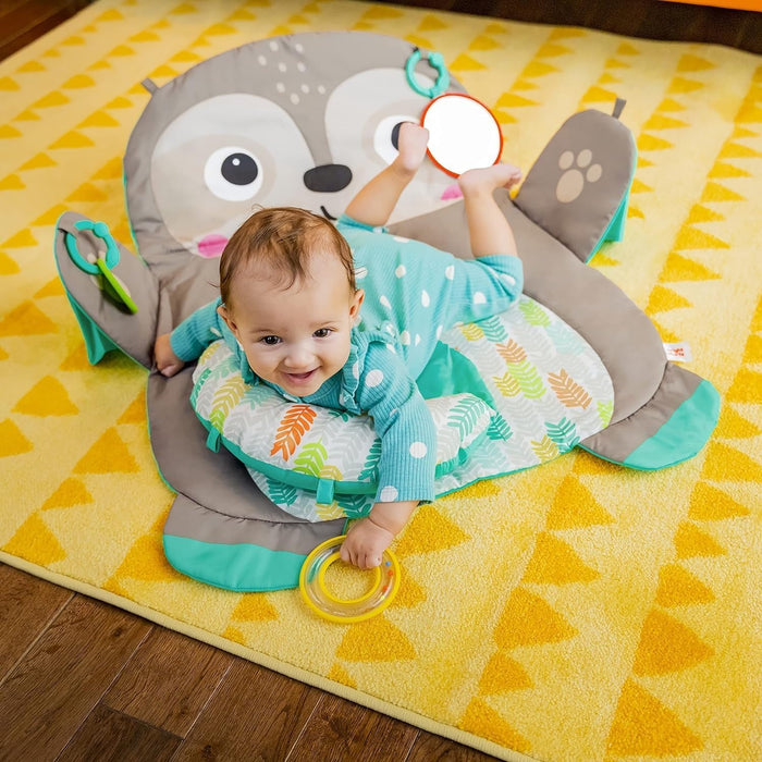 Tappeto Gioco TUMMY TIME BRADIPO palestrina con cuscino e giocattoli, per il primissimo sviluppo motorio