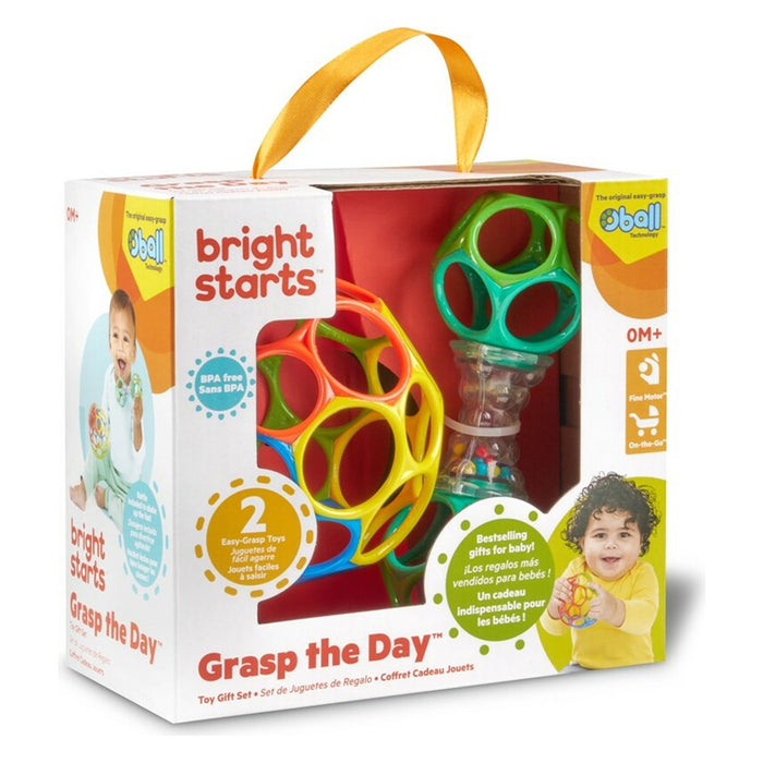 SET Regalo Essential O BALL 2 Giocattoli Sensoriali dalla Nascita, pallina e sonaglio