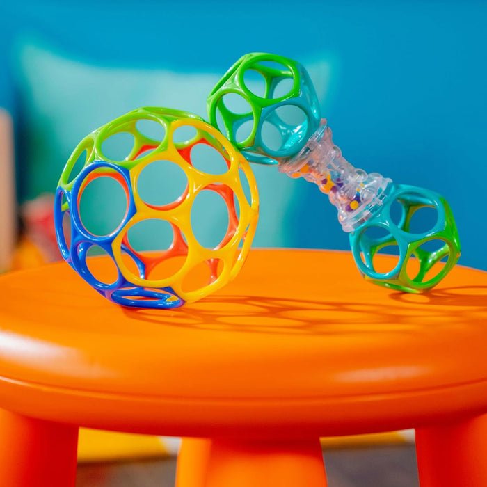 SET Regalo Essential O BALL 2 Giocattoli Sensoriali dalla Nascita, pallina e sonaglio