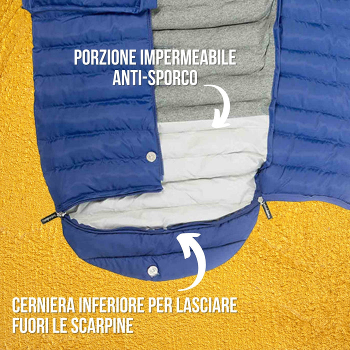 Sacco Invernale ECOLOGICO BEBE DUE Universale da Passeggino con Cerniere