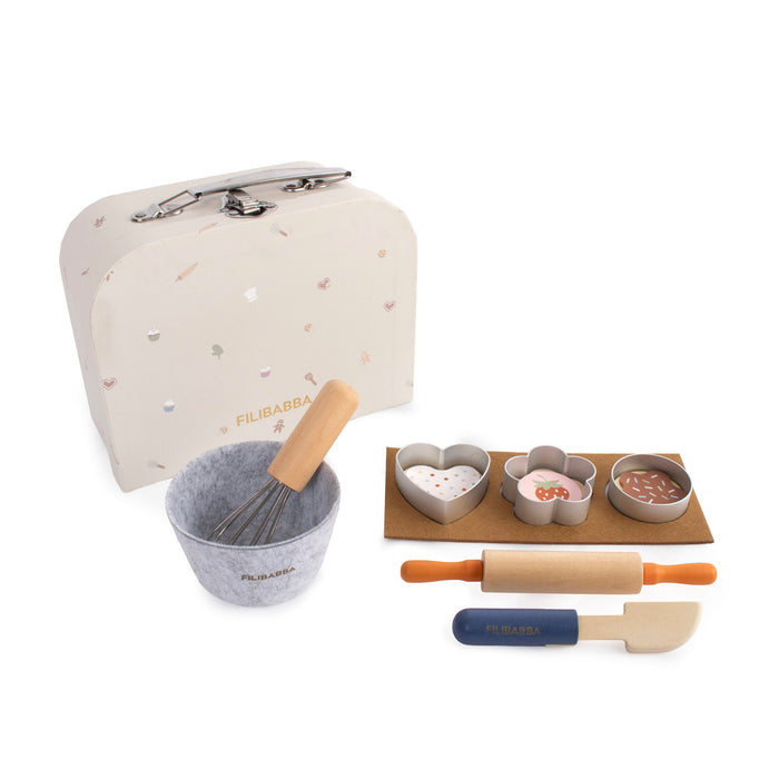 Bakery Set Valigetta Pasticcere FILIBABBA tanti accessori in legno con scatola