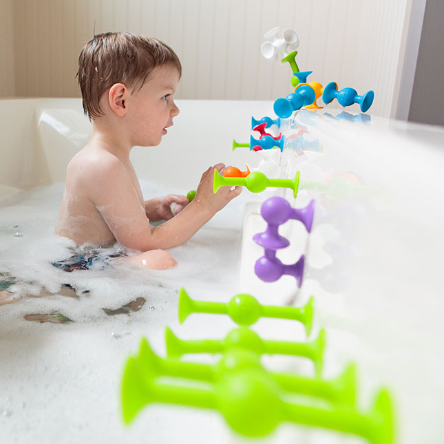 SQUIGZ STARTER SET 22 pz, puzzle in silicone con ventose per stimolare la creatività