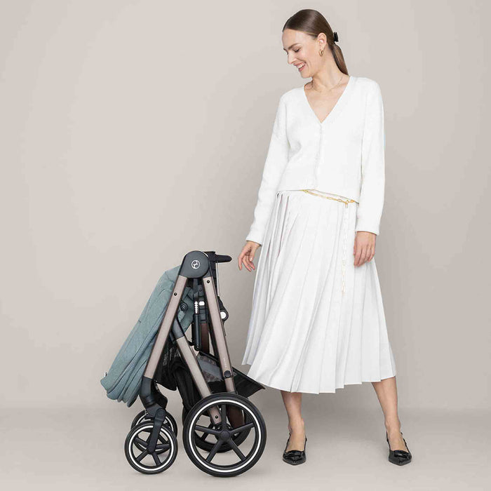 TRIO Passeggino ALL TERRAIN Cybex BALIOS S LUX Extra Cittadino + Navicella + Ovetto Reclinabile CLOUD + BASE ISOFIX rotante