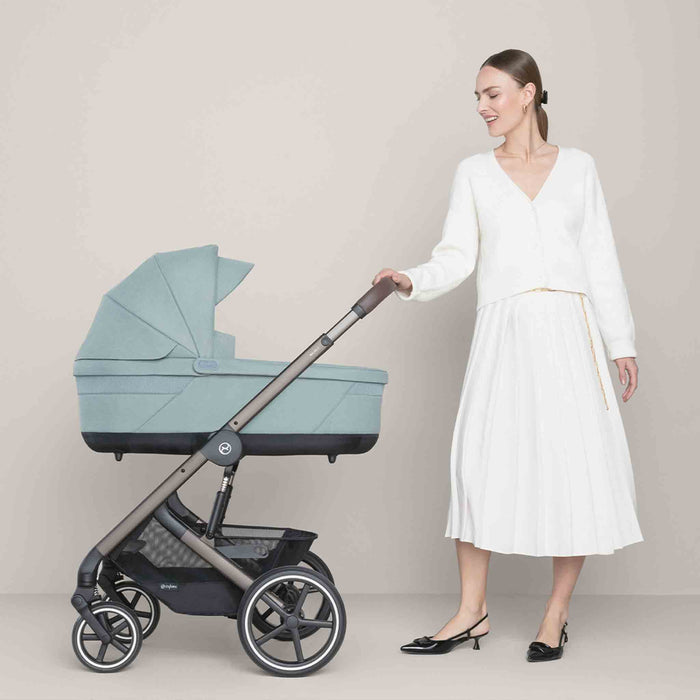 TRIO Passeggino ALL TERRAIN Cybex BALIOS S LUX Extra Cittadino + Navicella + Ovetto Reclinabile CLOUD + BASE ISOFIX rotante