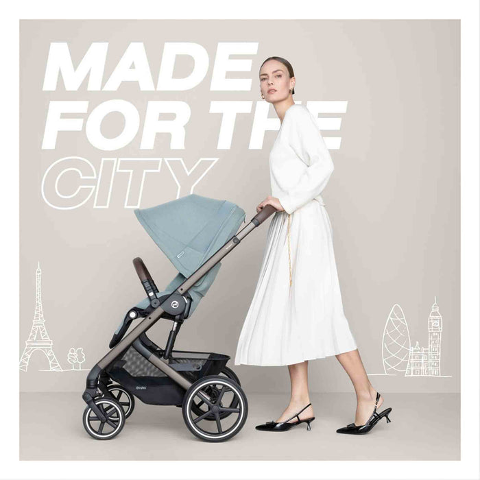 TRIO Passeggino ALL TERRAIN Cybex BALIOS S LUX Extra Cittadino + Navicella + Ovetto Reclinabile CLOUD + BASE ISOFIX rotante