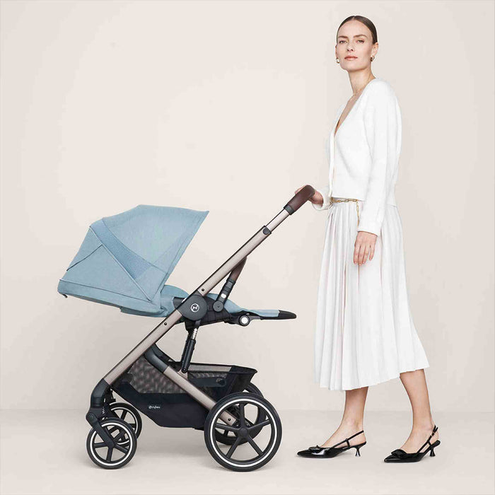 TRIO Passeggino ALL TERRAIN Cybex BALIOS S LUX Extra Cittadino + Navicella + Ovetto Reclinabile CLOUD + BASE ISOFIX rotante