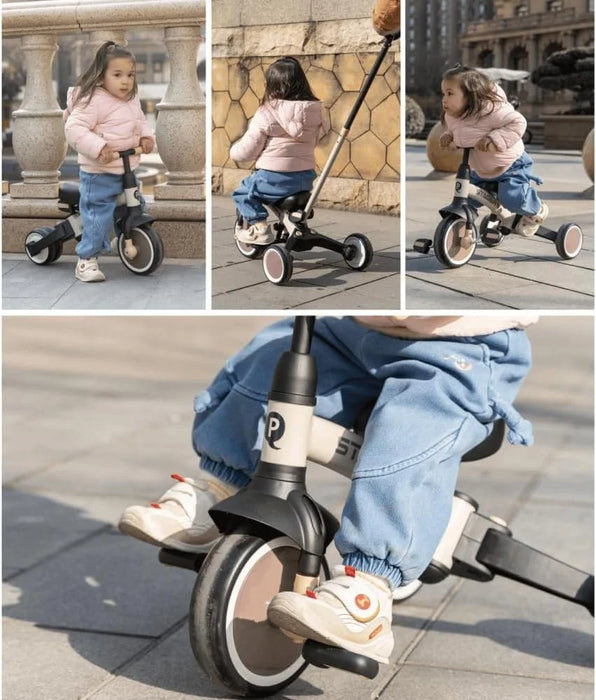 Qplay Triciclo Evolutivo Trike Stager | Bicicletta di equilibrio 2 in 1 con barra di spinta per neonati e bambini piccoli | Ideale da 1 a 4 anni