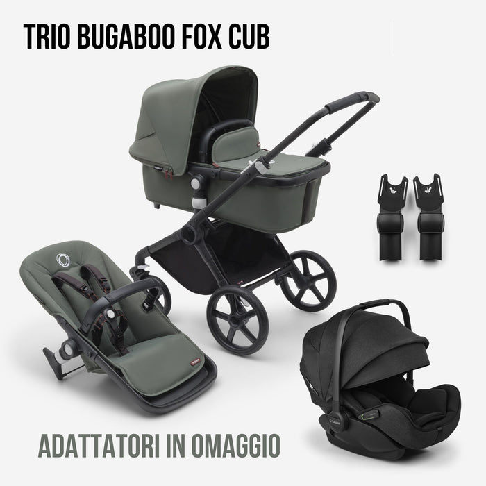 Trio BUGABOO FOX CUB Passeggino 2-in-1 & Navicella COMPATTO Extra Cittadino con Ovetto reclinabile