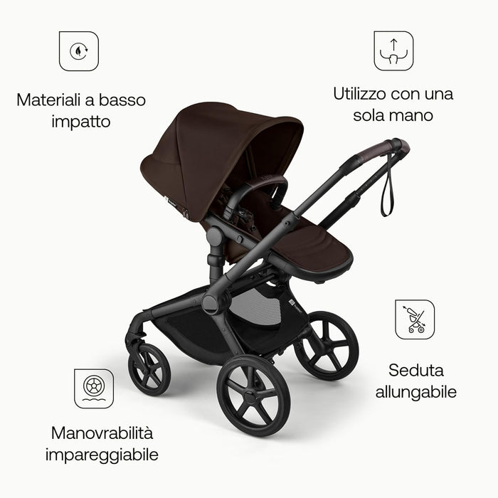 Trio FOX5 RENEW Passeggino & Navicella ALL TERRAIN Bugaboo Extra Cittadino + Ovetto Cloud T Plus Black Cybex