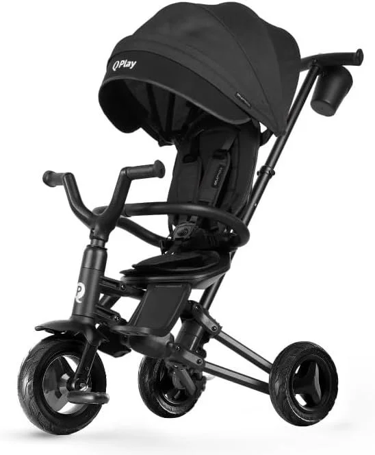 Triciclo Evolutivo QPLAY Nova Niello 6 in 1 Pieghevole, fronte strada e fronte mamma, reclinabile, adatto a bambini dai 10 ai 72 mesi, pieghevole, portata fino a 25 kg